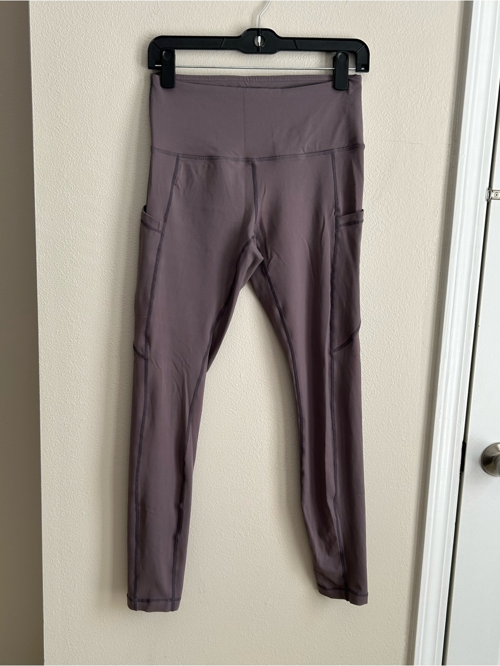 90 Degree by Reflex High-Waist Active Leggings Side Pockets Mauve Purple Grey M